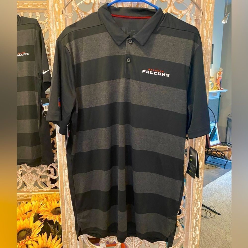 New with tags NFL Atlanta Falcons, striped polo shirt in size medium football